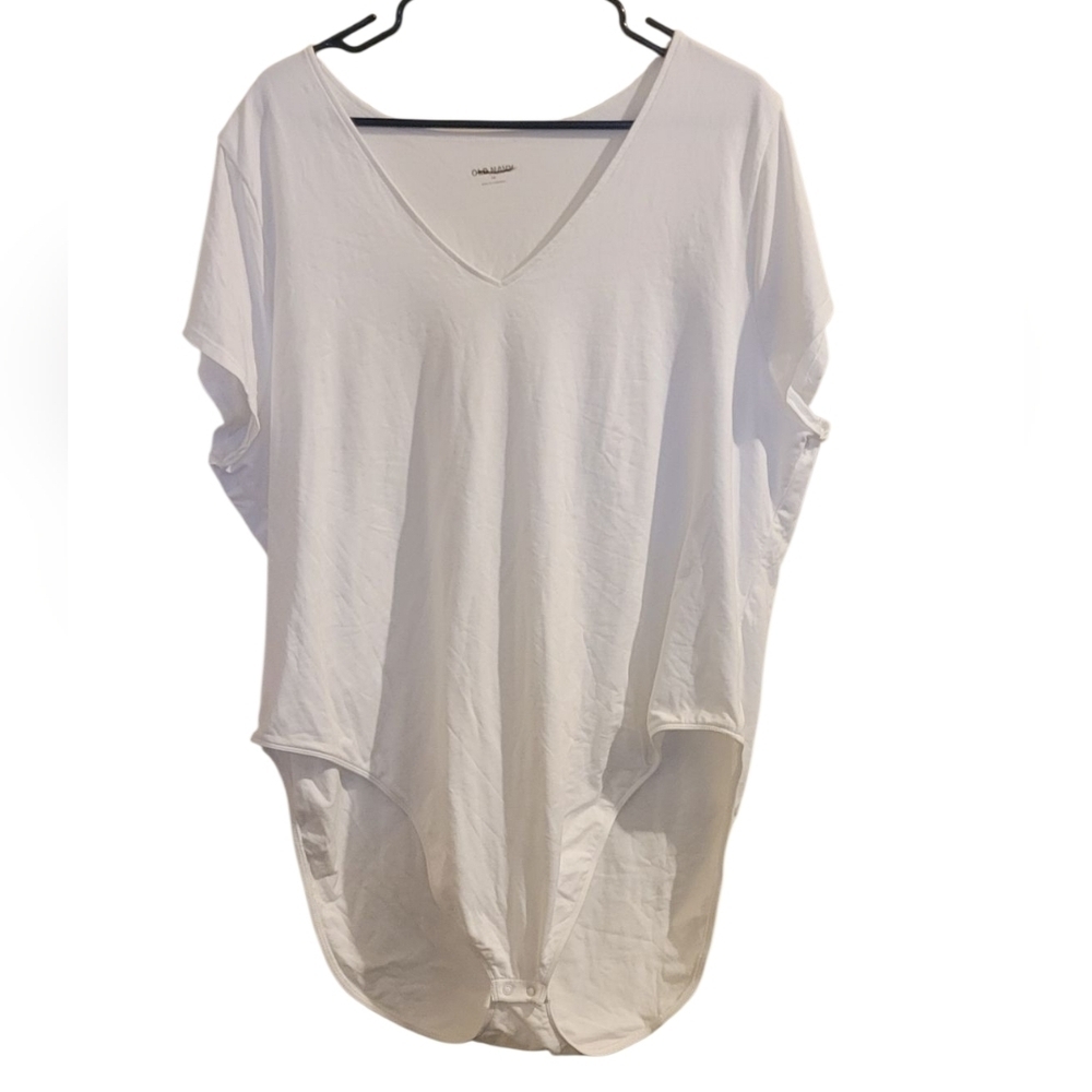 Old Navy White V-Neck Bodysuit